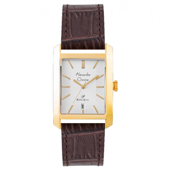 Alexandre Christie AC 1019 Gold White Leather Lady LDLGPSL